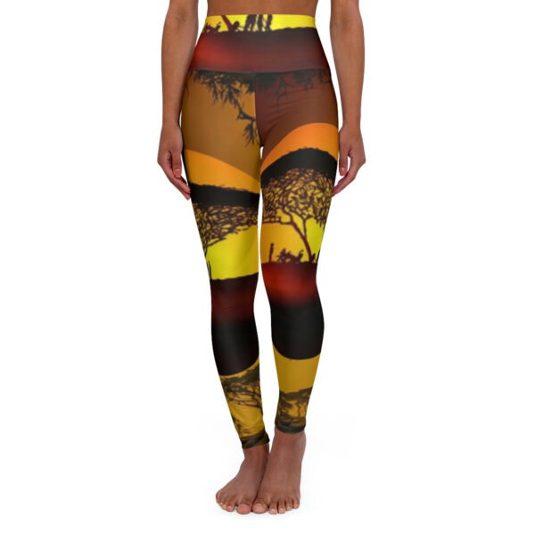 East African Sunset - High Waisted Yoga Leggings - Image 2