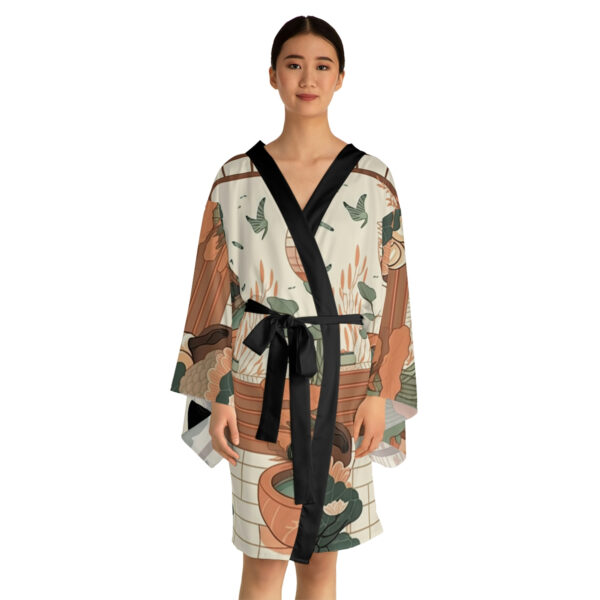 Afro-Japanese Long Sleeve Kimono Robe - Image 8