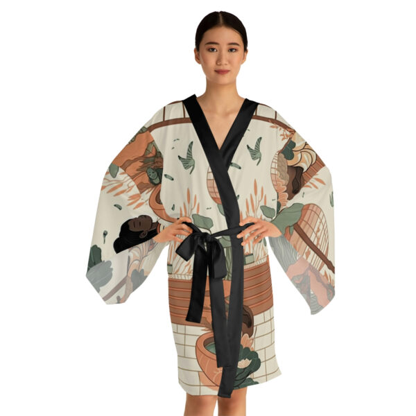 Afro-Japanese Long Sleeve Kimono Robe - Image 10