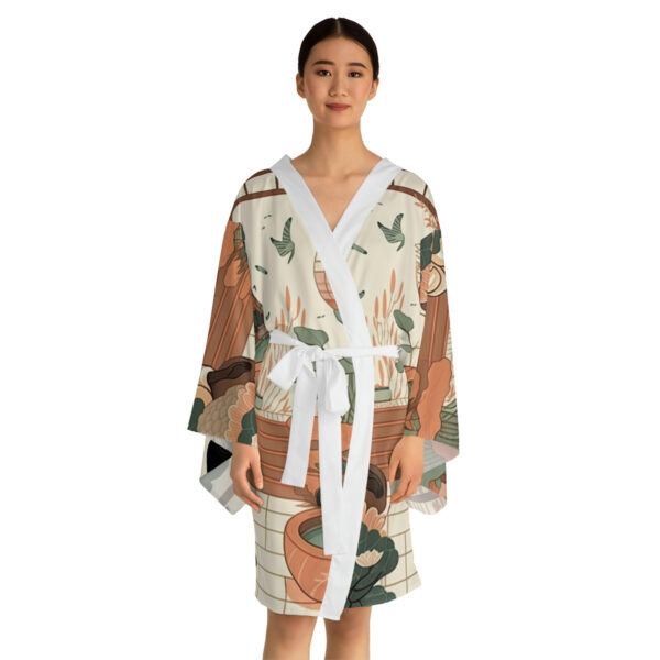 Afro-Japanese Long Sleeve Kimono Robe - Image 4