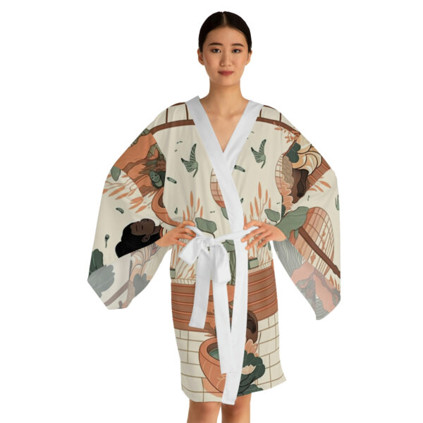 Afro-Japanese Long Sleeve Kimono Robe - Image 5